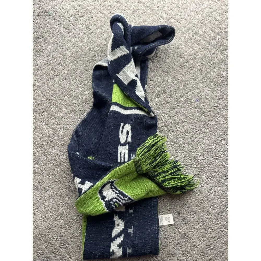 Seattle‎ Seahawks Blue Green Knit Winter Neck Scarf 75 inch